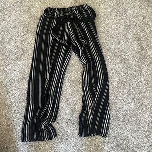 Black & white striped pants